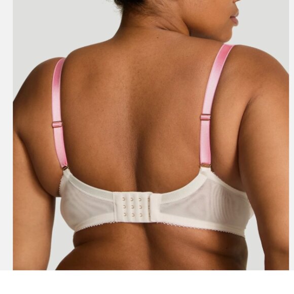 Dream Angels Fabulous by VS Unlined Pink Peony Embroidery Full-Cup Bra 38DD Set - Picture 3 of 15